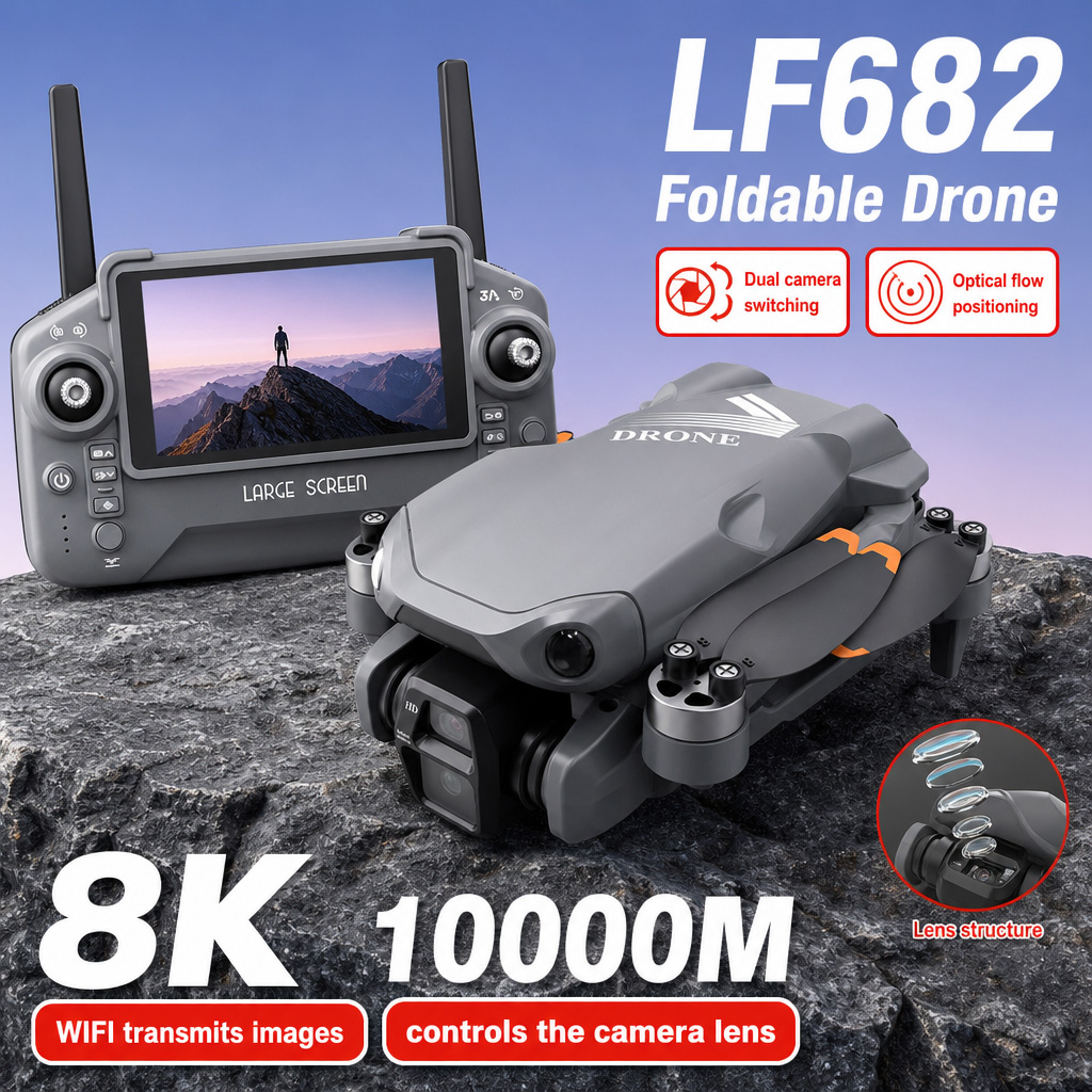Drone Gimbal 3 Axis - โดรนถ่ายภาพทางอากาศ LF682 8K HD กล้องคู่ GPS