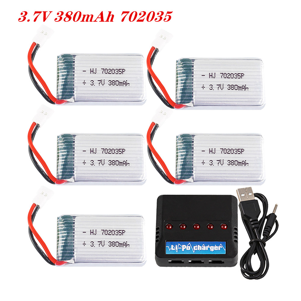 Drone Gimbal 2 Axis - 3.7V 380Mah 702035 Lipo แบตเตอรี่แบบชาร์จได้พร้อม Charger