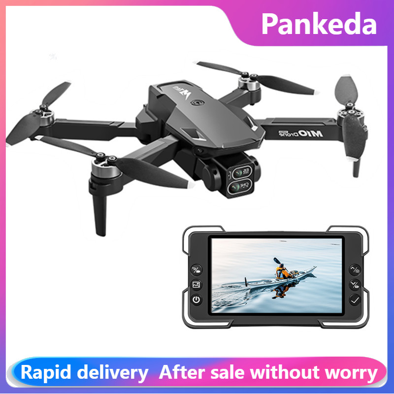 Drone Gimbal 2 Axis - โดรนกล้อง M10 พร้อมรีโมทคอนโทรลหน้าจอในตัว กล้องคู่ ระบบ Optical
